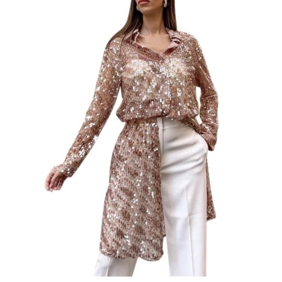ZARA Sequin Shirt - Picture 3 of 5